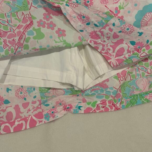 Lilly Pulitzer Skort sz 0 Giraffe Lion Patchwork Skort - Picture 2 of 6